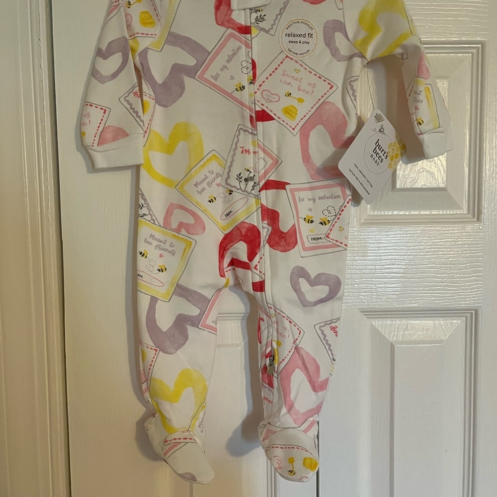 Burt's Bees Heart and Card Print Kids Footie
